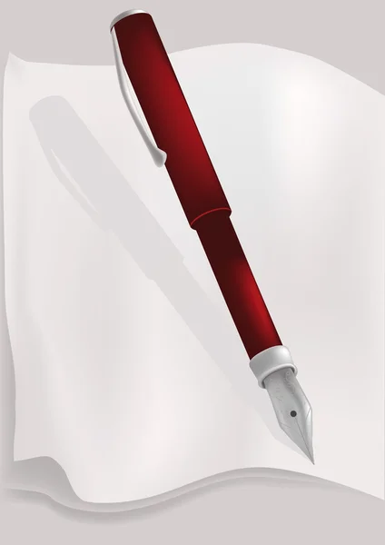 Ручка и лист бумаги — стоковый вектор