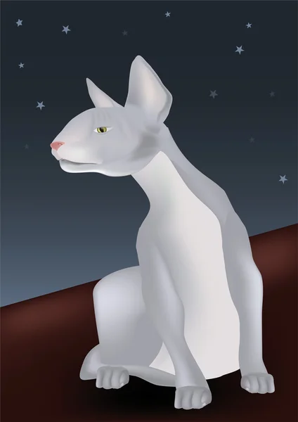 屋根の上の猫 — ストックベクタ