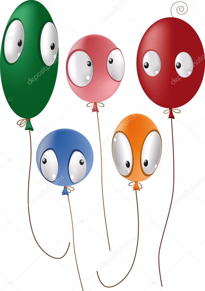 Children balloons with eyes