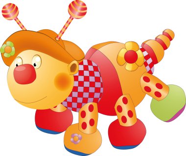 Caterpillar a children's toy clipart