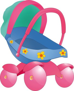 Children's carriage for dolls clipart