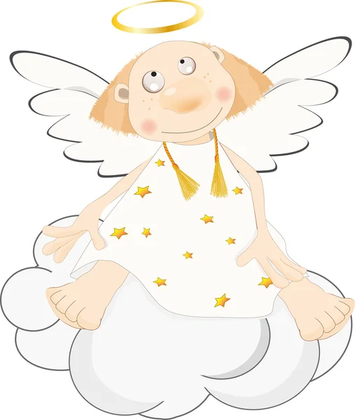 Άγγελος σε ένα σύννεφο — Διανυσματικό Αρχείο