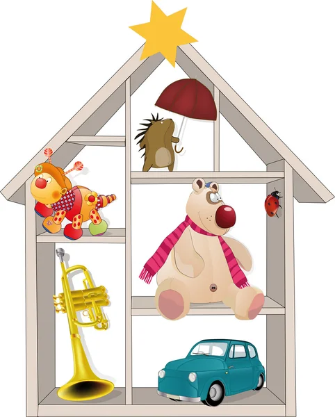 Leksak litet hus — Stock vektor
