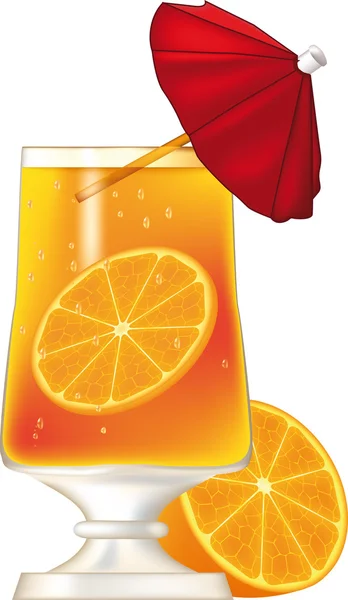 Bicchiere con champagne arancione — Vettoriale Stock
