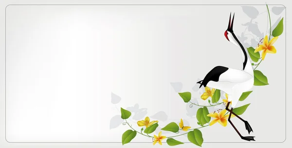 与一只鹭鸟卡 — 图库矢量图片