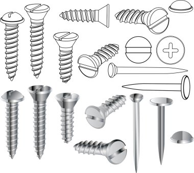 Screws and nails clipart