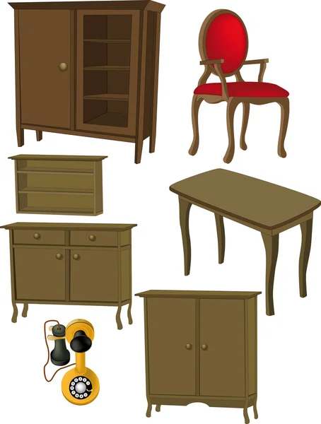 Полный комплект мебели — стоковый вектор