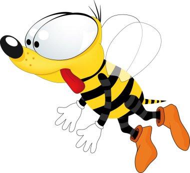 Bee from a fairy tale clipart