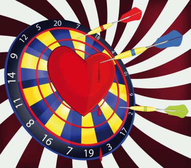 Darts and heart clipart