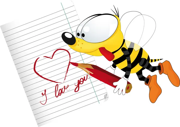 La abeja enamorada — Vector de stock