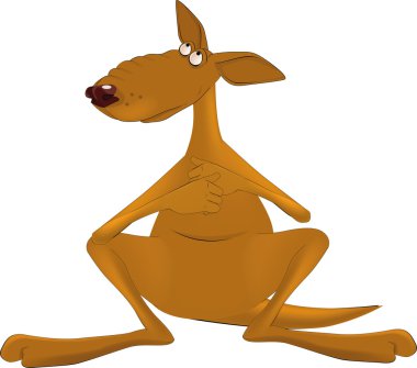 Sad kangaroo clipart