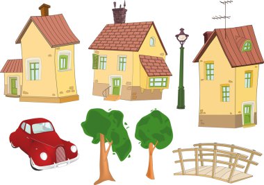 Set of small houses clipart