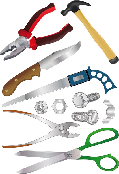 El conjunto completo de herramientas para la reparación — Vector de stock