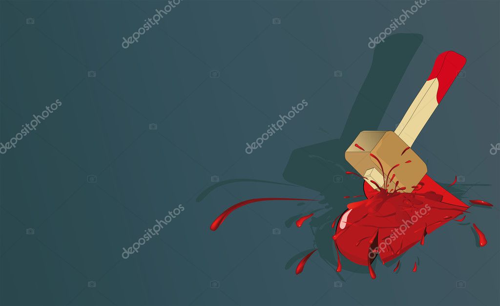 Hammer heart — Stock Vector © liusaart 2284677