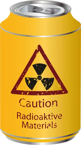 Étain jaune avec déchets radioactifs — Image vectorielle