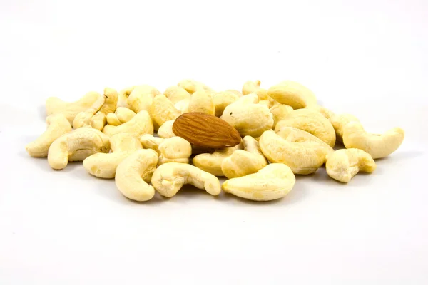 Cashews and almonds — Stock Photo, Image