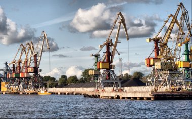 Crane at Ventspils clipart