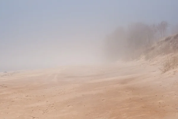 Köd-strandon Stock Fotó