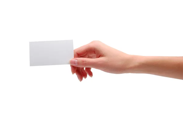 Hand holding blank visiting card Royalty Free Stock Photos