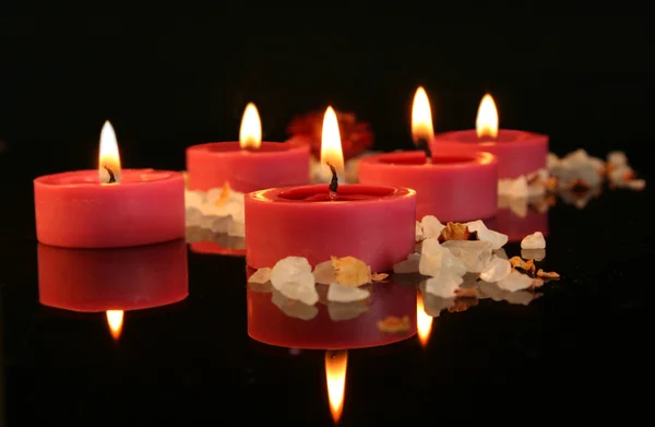 stock image Aromatic candles in the dark