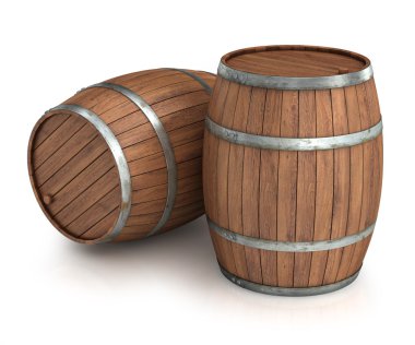 Two wine barrels clipart