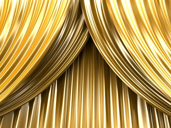 Gold theater curtain Royalty Free Stock Images