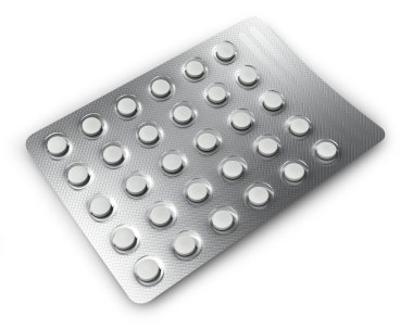 Blister pack containing medical pills clipart