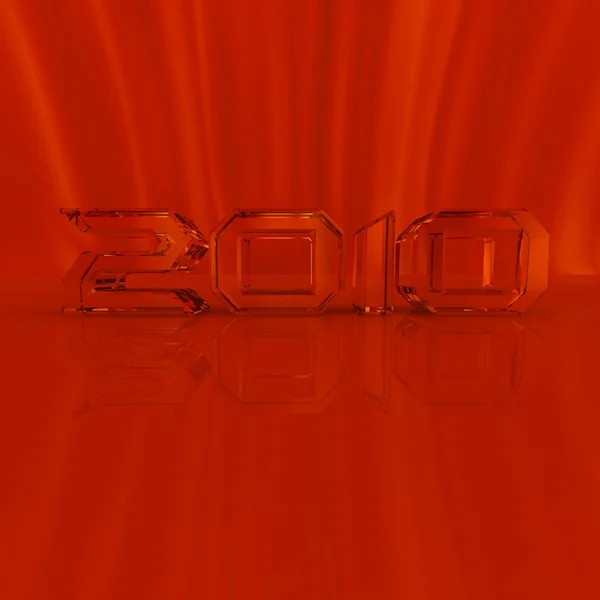 Red glass new year 2010 — Stock Photo, Image