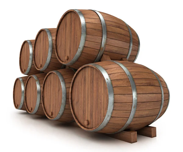 Wine barrels rack — Stock Photo, Image