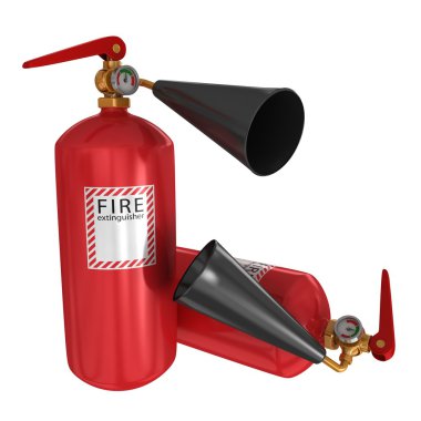 Two fire extinguishers clipart