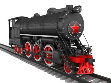 Steam locomotive isolated on white clipart