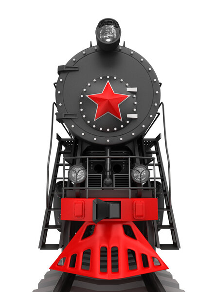 Steam locomotive isolated on white