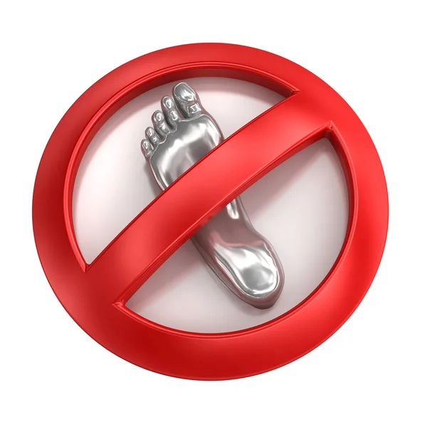 No barefoot walk sign — Stock Photo, Image