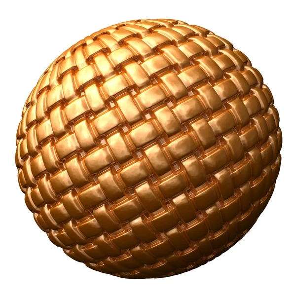 金の布の織り目加工の球 — ストック写真