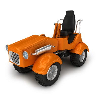 Orange tractor clipart