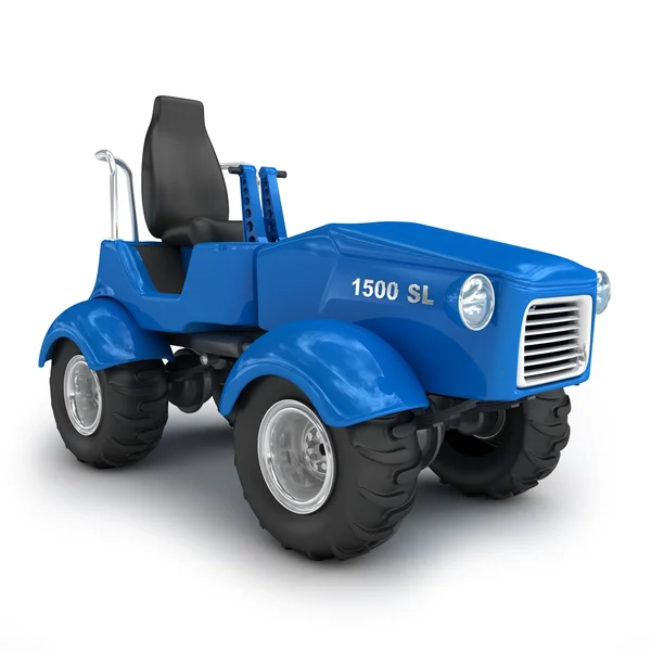 Traktor biru gelap diisolasi pada putih — Stok Foto
