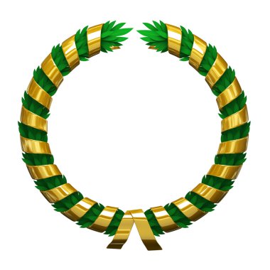 Gold green wreath clipart