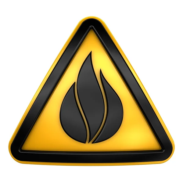 Φωτιά τρίγωνο προειδοποίησης σύμβολο — Φωτογραφία Αρχείου