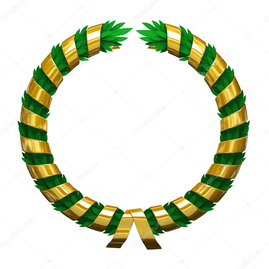 Gold green wreath
