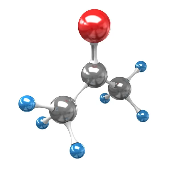 Молекула ацетона 3d — стоковое фото
