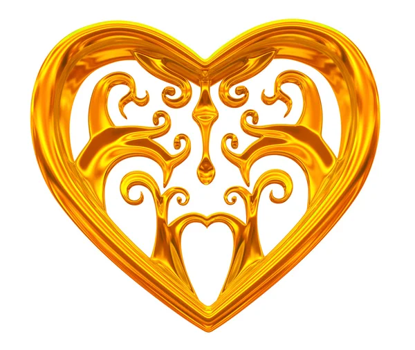 Gold heart jewel — Stock Photo, Image