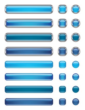 Mavi düğmeler koleksiyonu