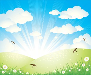 Spring landscape clipart