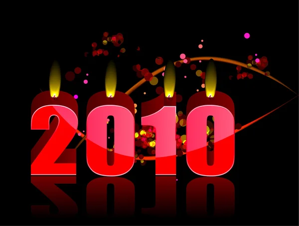 Feliz Ano Novo 2009 queimando velas —  Vetores de Stock