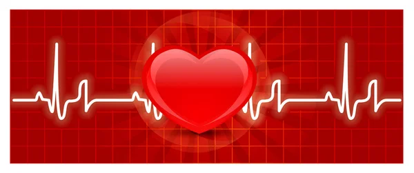 Cardiograma cardíaco — Vetor de Stock