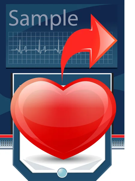 Cardiograma cardíaco — Vetor de Stock