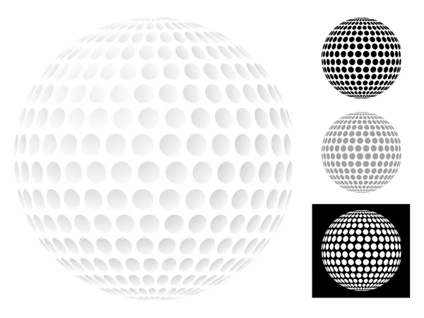 Golf ball isolated on white — Stock Vector