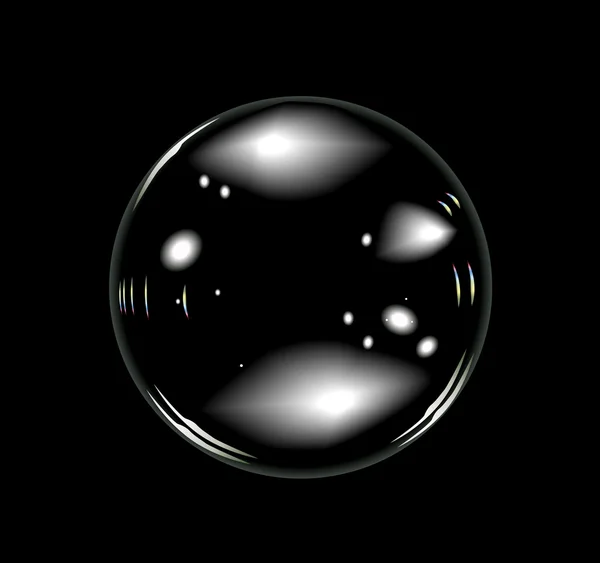 Vecteur de bulles de savon sur backgrou balck — Image vectorielle