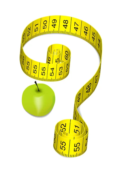 Manzana a dieta — Vector de stock