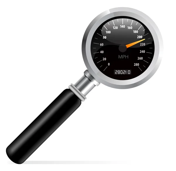 Speedometer in magnifier vector — 图库矢量图片